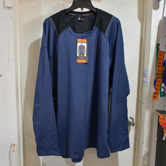 Spyder Men’s‎ Active Long Sleeve Shirt XXL BLUE - Picture 1 of 10
